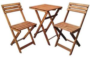 Set masa cu doua scaune, Bistro Homs, Natur, 50x73x50, 38x27x43/79 cm, Lemn