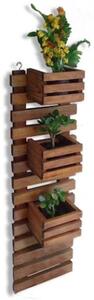 Raft de perete/jardiniera, Wooden Homs, 100x30x15 cm lemn natur