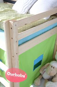 Pat elevat pentru copii Ourbaby Modo - pin elevat pat verde natural