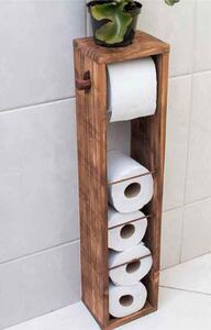 Stand suport toaleta, Estetik Homs, 65x15 cm, lemn natur