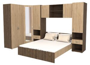 Set Dormitor Madrid, Stejar Bronz/Lemn Natural