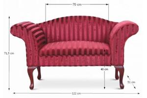 Fotoliu canapea de lux, clasic, rosu lemn mahon,122x71.5x51 cm,Bortis Impex
