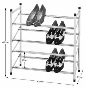 Pantofar raft hol ,metal,crom, extensibil in lungime 62-110 cm x67x23 cm,Bortis