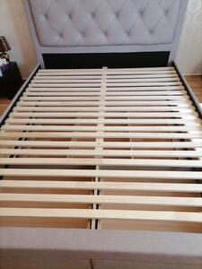 Pat tapitat dormitor ,de lux , pentru saltea 180x200 cm, stofa gri,cu sertare si suport saltea inclus
