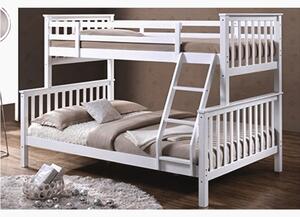 Pat supraetajat copii,lemn de pin, alb,se pot forma 2 paturi separate
