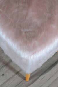 Taburet patrat roz Dulce Homs 42 x 45 x 42 cm, blana eco
