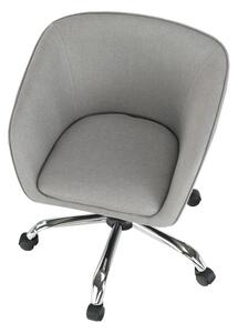 Fotoliu scaun birou, baza metal cromat ,reglabil, pe rotile ,stofa gri,Bortis