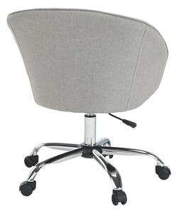 Fotoliu scaun birou, baza metal cromat ,reglabil, pe rotile ,stofa gri,Bortis