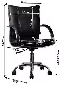 Scaun directorial scaun de birou,piele eco neagra crom, inaltime reglabila , Bortis Impex