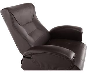 Fotoliu relaxant confortabil cu recliner mecanic ,pentru living hol birou ,piele eco maro,Bortis