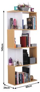 Etajera Raft, pin alb,145x60x24 cm,ideala pentru living birou hol dormitor,Bortis