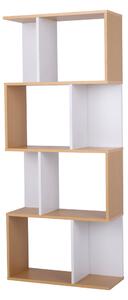 Etajera Raft, pin alb,145x60x24 cm,ideala pentru living birou hol dormitor,Bortis