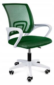 Scaun de birou, rotativ, cu plasa, cotiere, alb si verde, 54x54x95 cm