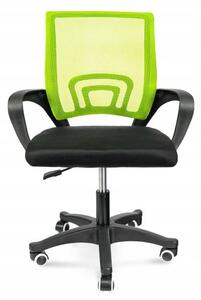 Scaun de birou, rotativ, cu plasa, cotiere, negru si verde, 63x48x84/94 cm