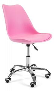 Scaun de birou pentru copii, rotativ, roz, max 125 kg, 44x40x80/90 cm