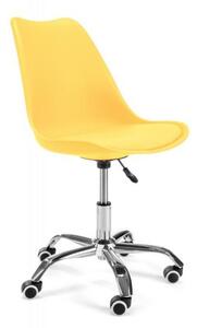 Scaun de birou pentru copii, rotativ, galben, max 125 kg, 44x40x80/90 cm