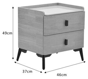 Noptiera Alessio MDF culoare lemn natural - negru metal 46x37x47cm