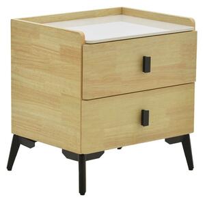 Noptiera Alessio MDF culoare lemn natural - negru metal 46x37x47cm