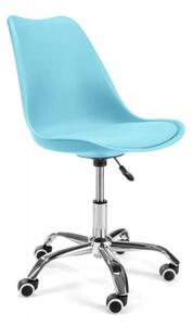 Scaun de birou pentru copii, rotativ, albastru, max 125 kg, 44x40x80/90 cm