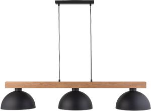 TK Lighting Oslo lampă suspendată 3x15 W negru-lemn 4710