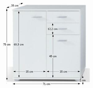 Comoda pentru dormitor hol living birou, alb ,71 cm, Bortis Impex