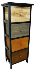 Comoda lemn, 4 sertare, 30x23x79 cm, Old Fashion