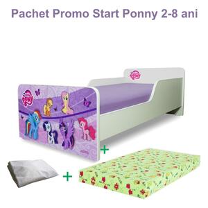 Pat Start Pony 2-8 ani + saltea 140x70x12 cm + husa impermeabila - PC-PCH-PRO-STR-PON-70