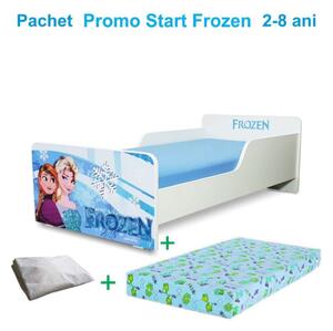 Pat Start Frozen 2-8 ani + saltea 140x70x12 cm + husa impermeabila - PC-PCH-PRO-STR-FRZ-70