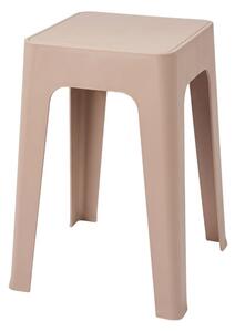 Taburet suprapozabil din plastic, 33x33x47cm, taupe
