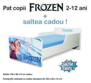 Pat copii Start Frozen 2-12 ani cu saltea cadou - PC-P-MOK-FRZ-80