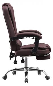 Scaun directorial, piele ecologică, suport picioare, reglabil, SIB 2270, Maro Inchis