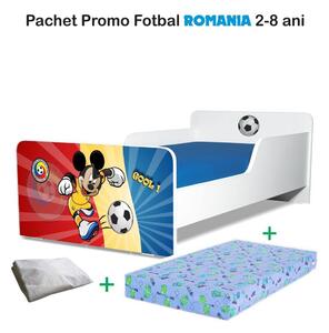 Pat Start Romania 2-8 ani + saltea 140x70x12 cm + husa impermeabila - PC-PCH-PRO-STR-FTB-RO-70