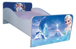 Pat fetite 2-8 ani cu Elsa din Frozen, cu saltea 140x70 cm inclusa, varianta cu sertar PTV2126