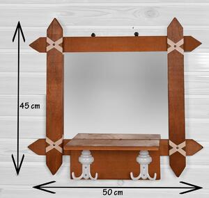 Oglinda cu agatatori Venetia Homs nuc 50 X 45 X 14, lemn stratificat