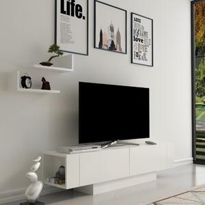 Comodă TV MATERA, melamină, 150x42x32 cm, Alb
