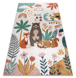 BAMBINO 61410 covor lavabil Animale, stele, nori pentru copii anti-alunecare - cremă / verde