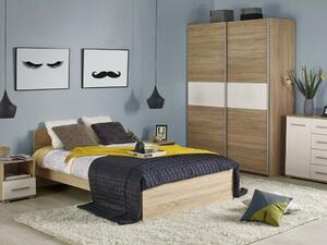 Set dormitor Cirveso 120, Stejar Sonoma, Alb lucios, PAL laminat