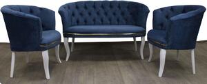 Set canapea Milano Relax 2+1, Homs textil albastru