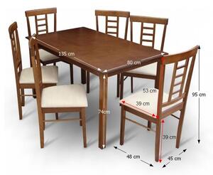 Set masă scaune pentru sufragerie Akan 1+6 (pentru 6 persoane). 752828
