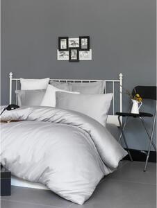 Lenjerie de pat gri deschis din bumbac satinat pentru pat dublu 200x200 cm – Mijolnir