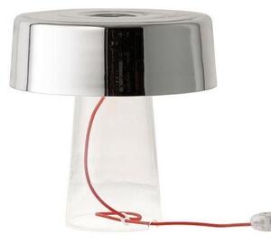 Glam T1 - Lampă de masă cu abajur argintiu din sticlă