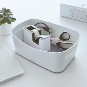 Cutie de depozitare albă/gri din plastic 25x16x10 cm MyBox – Leitz