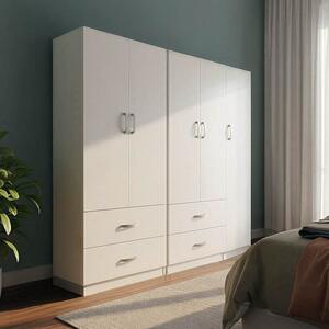 Dulap cu 5 usi, Athos, V25, Alb, 170x42x180 cm