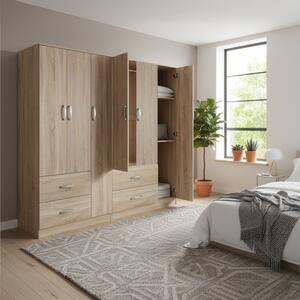 Dulap cu 6 usi, Athos, V16, Stejar, 180x42x180 cm