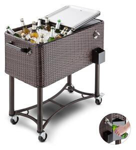 Blumfeldt SpringBreak, cărucior pentru băuturi, cutie de răcire, cărucior de răcie pentru terase, 80 L, design rattan