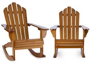 Blumfeldt Rushmore, maro, set de 2 scaune de grădină, Adirondack, 71X95X105 cm