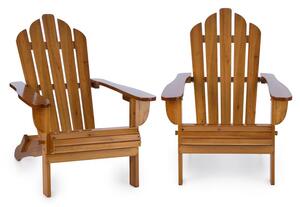 Blumfeldt VERMONT, maro, set de 2 scaune de grădină, Adirondack, 73X88X94 cm, pliabil
