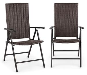 Blumfeldt Estoril, scaun de gradină, polyratan, aluminiu, 7 niveluri, pliabil, maro