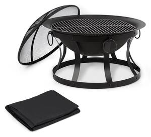Blumfeldt Pentos 2-în-1, bol de foc Ø73 cm, protecție la scântei Ø60 cm, grilaj de protecție penru grătar