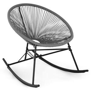 Blumfeldt Roqueta, scaun balansoar, design retro, 4mm panglică, gri